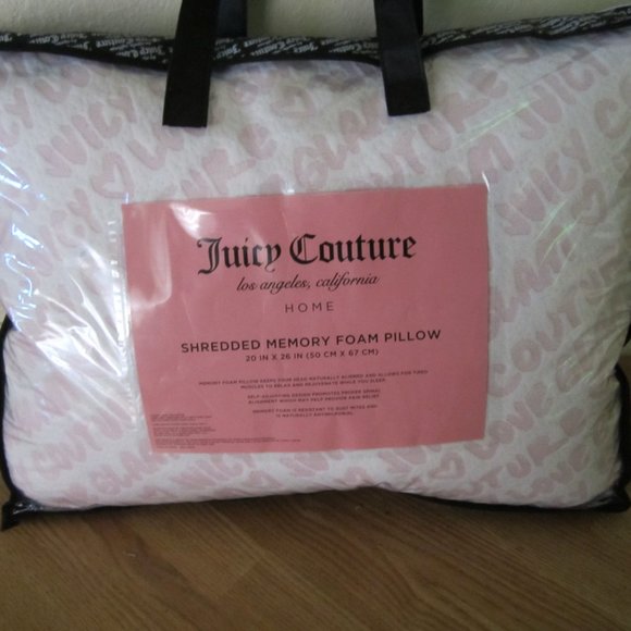 Juicy Couture Standard Shredded Memory Foam Pillow Bed Pink - Picture 2 of 3
